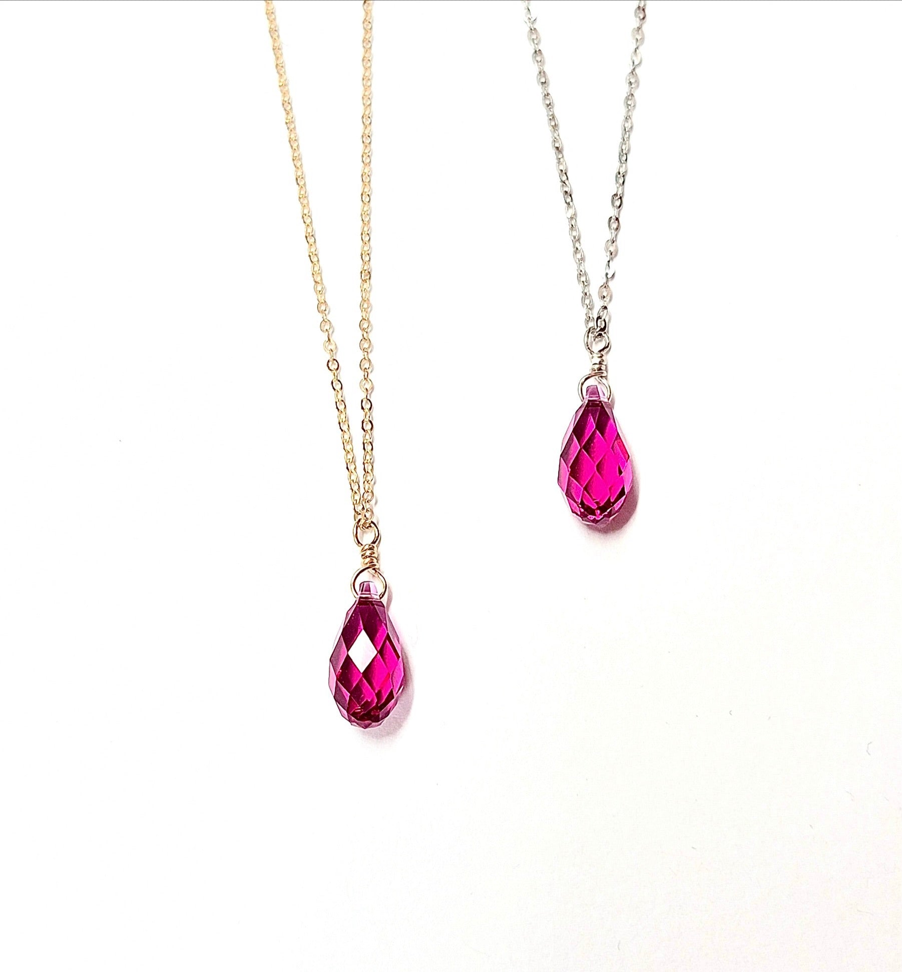 Swarovski Crystal Droplet Necklace: Many Colors Available