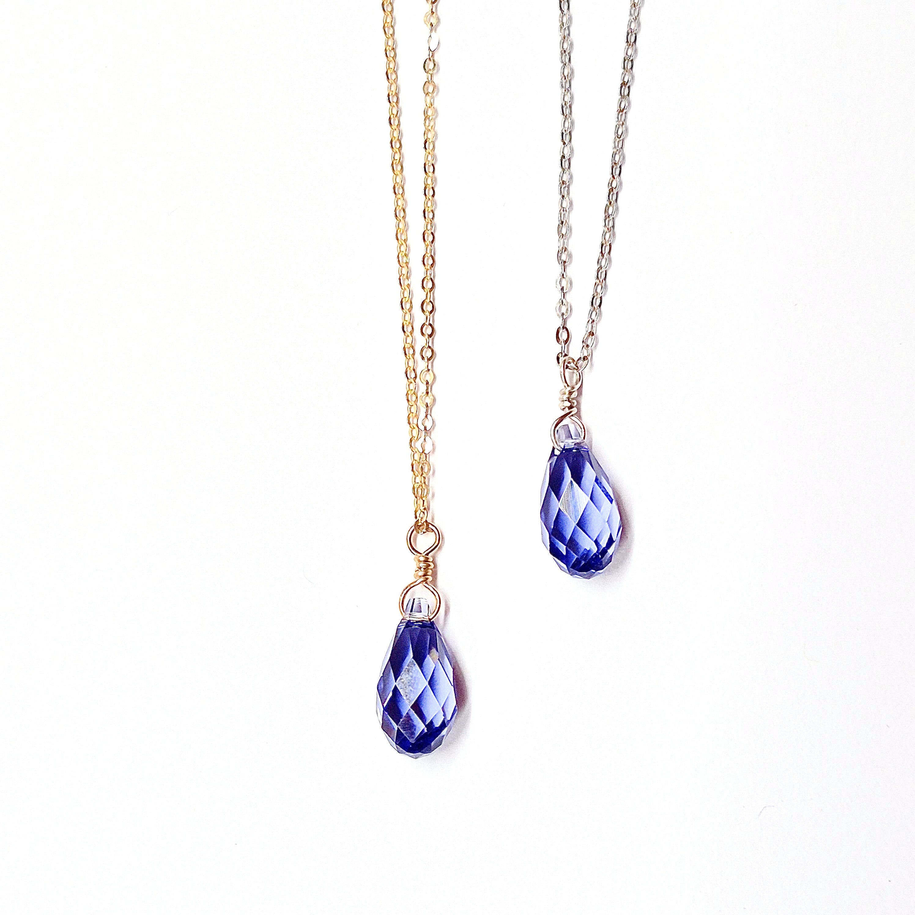 Swarovski Crystal Droplet Necklace: Many Colors Available