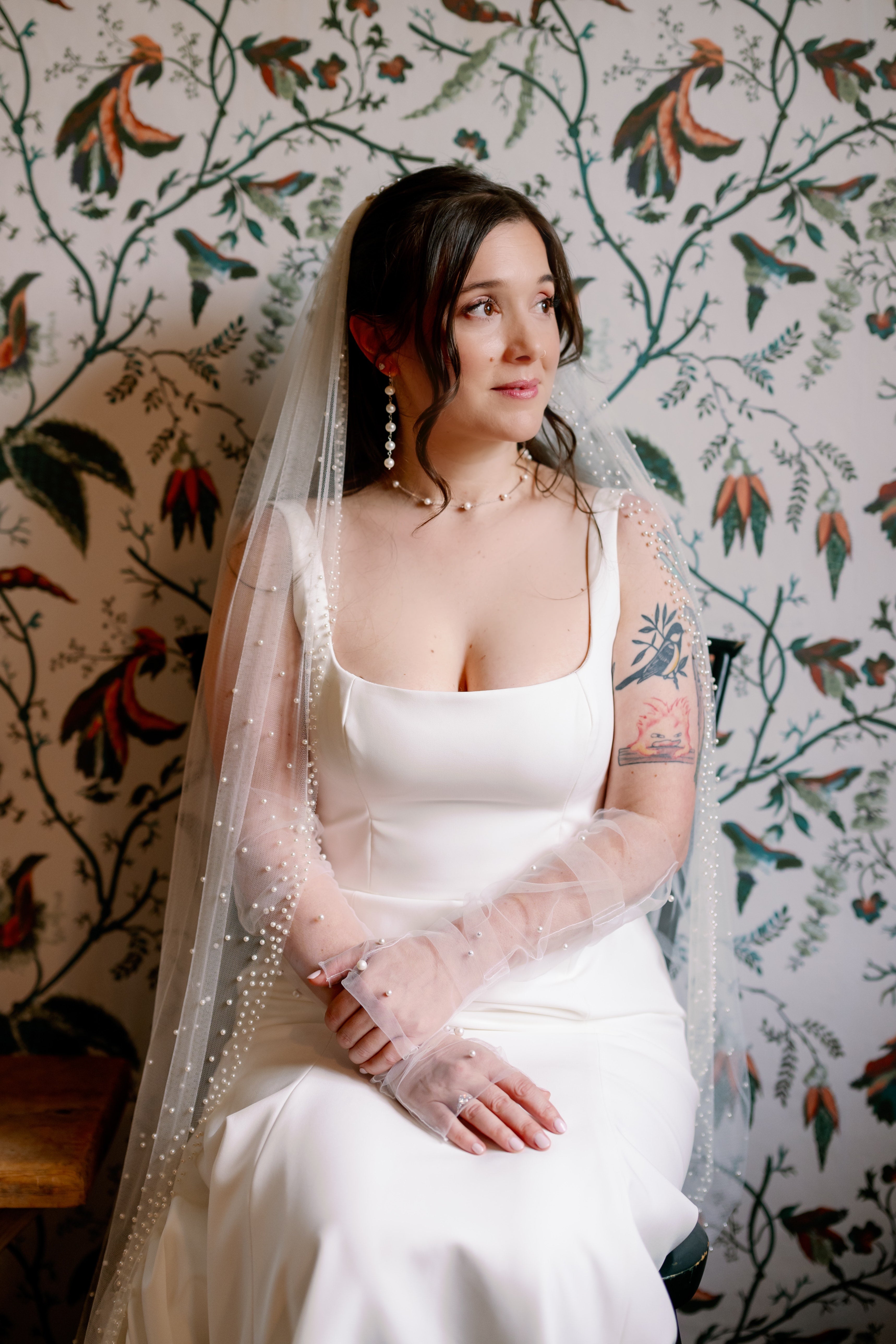 The Jillian Pearl Spacer Necklace with Optional Back Drop