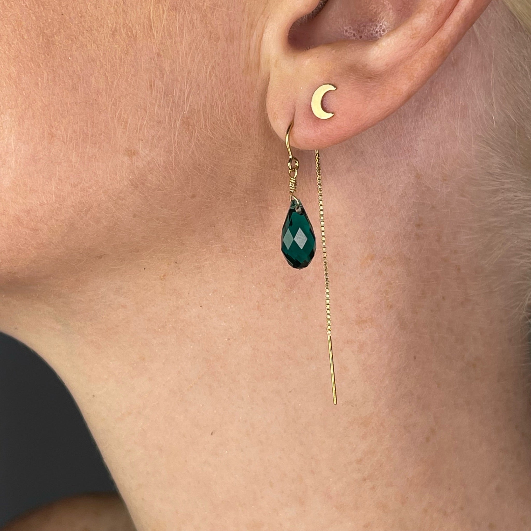 Swarovski Crystal Droplet Threader Earrings