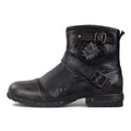 OSSTONE Moto Boots for Men Vintage Zipper-up Retro Leather Chukka Boots Distressed Rock n roll Bike Shoes Punk Boots 5008-1-BS