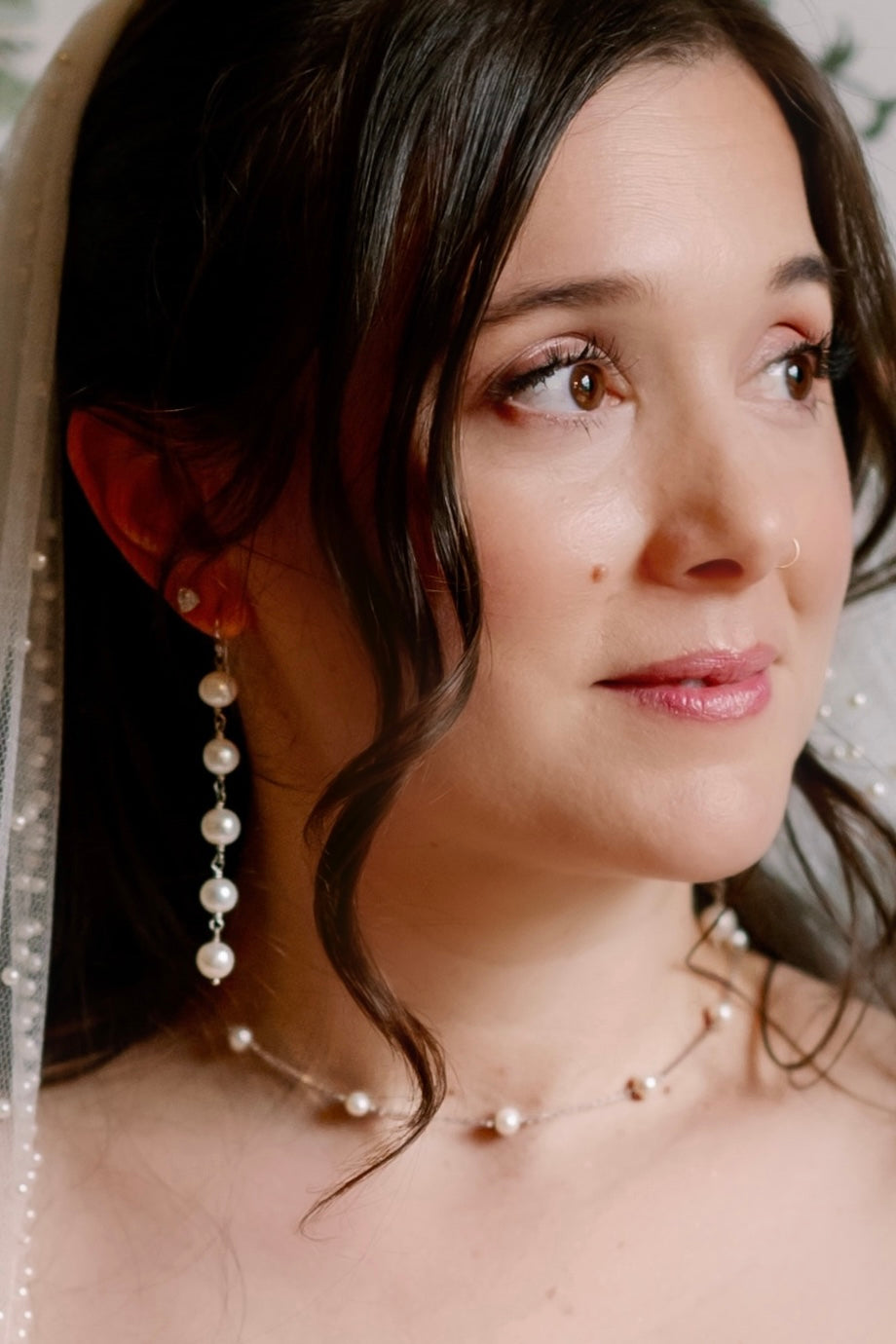 The Jillian Pearl Spacer Necklace with Optional Back Drop