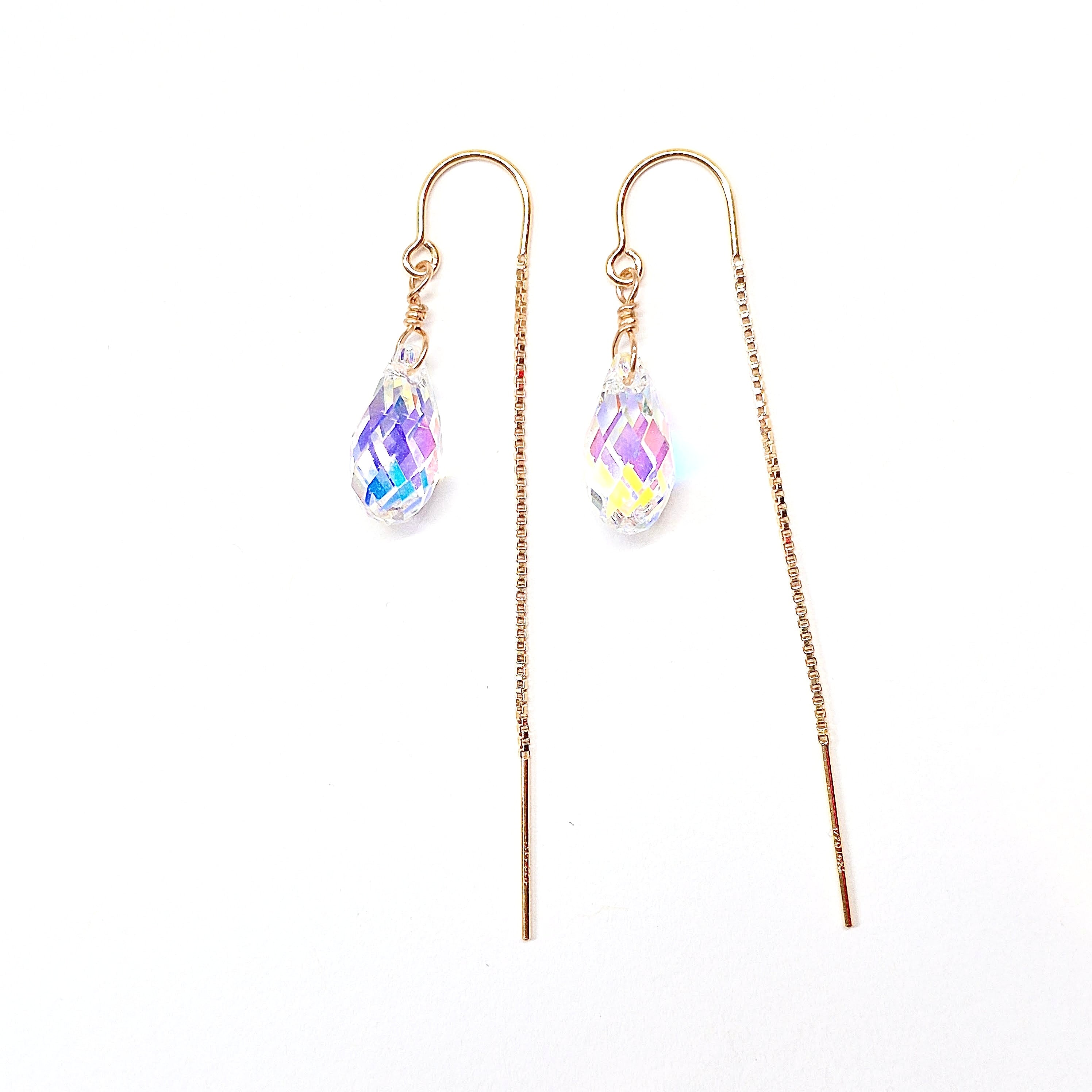 Swarovski Crystal Droplet Threader Earrings
