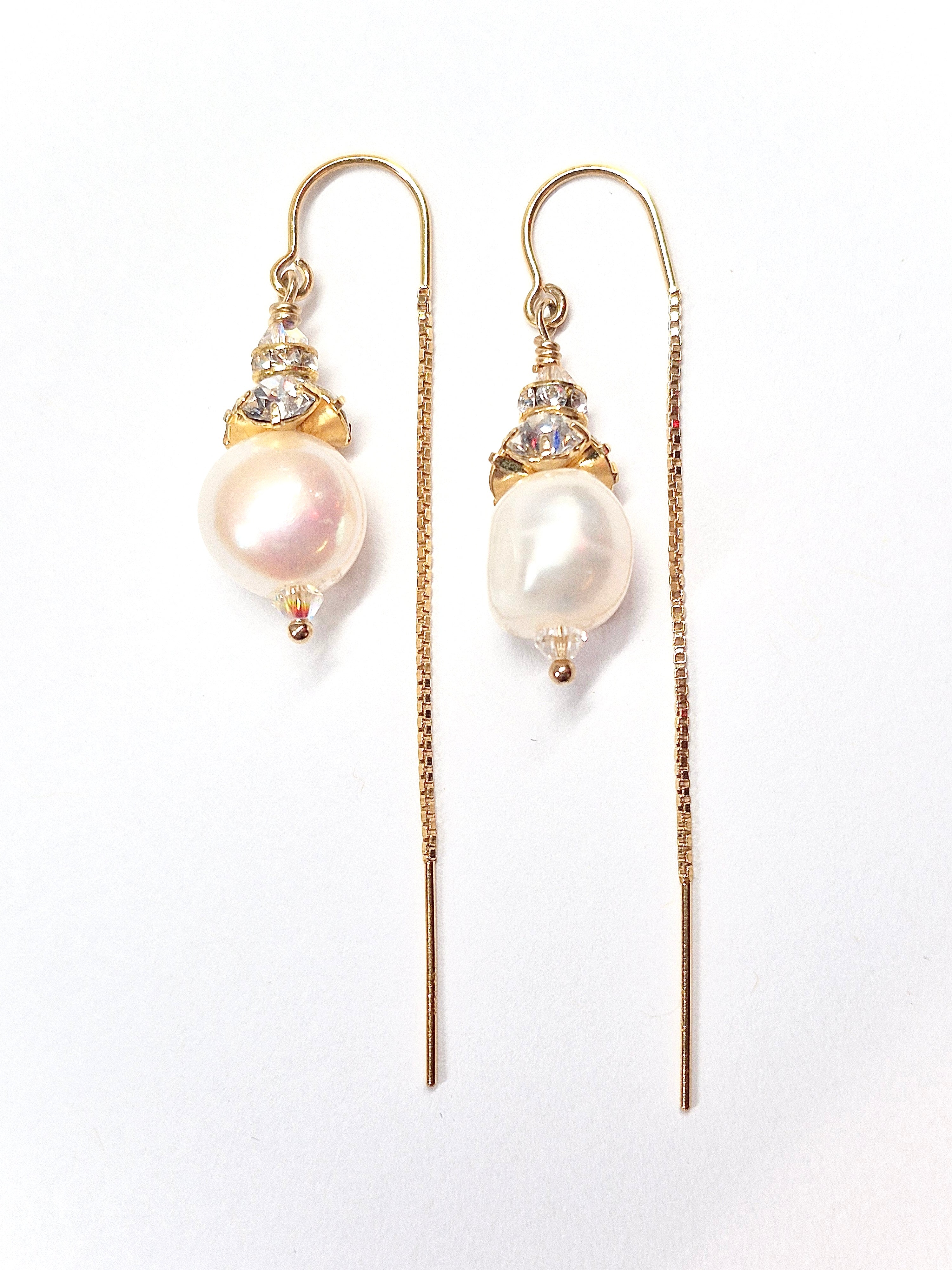 Melissa Bridal Earrings, Pearl Drop Earrings, 14K Gold OR Sterling Silver, Pearl Drop Bridal Earrings, Pearldrop Earrings, Gold and Silver