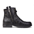 OSSTONE Moto Boots for Men Vintage Zipper-up Retro Leather Chukka Boots Distressed Rock n roll Bike Shoes Punk Boots OS-5008-8-E-F