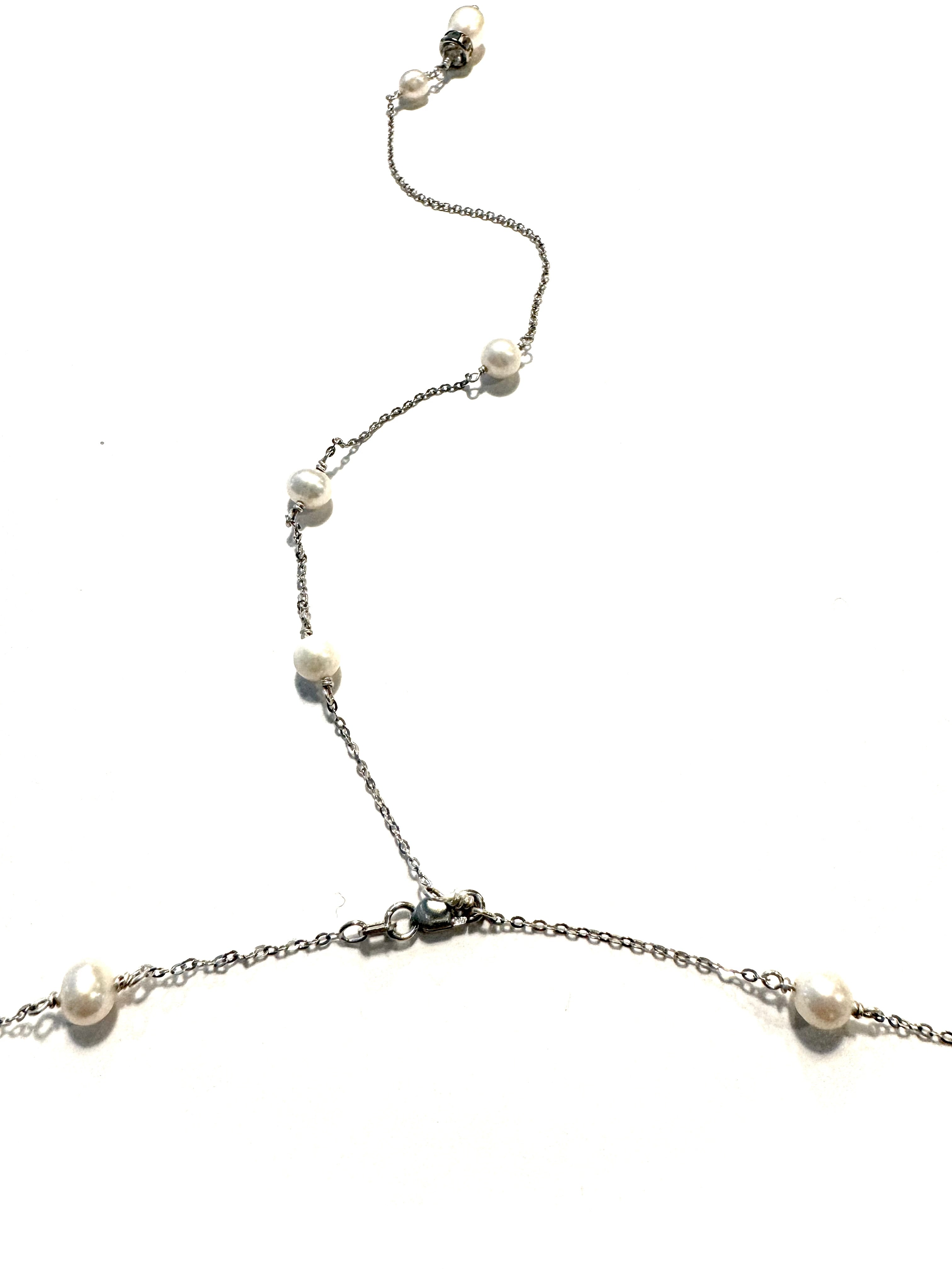 The Jillian Pearl Spacer Necklace with Optional Back Drop