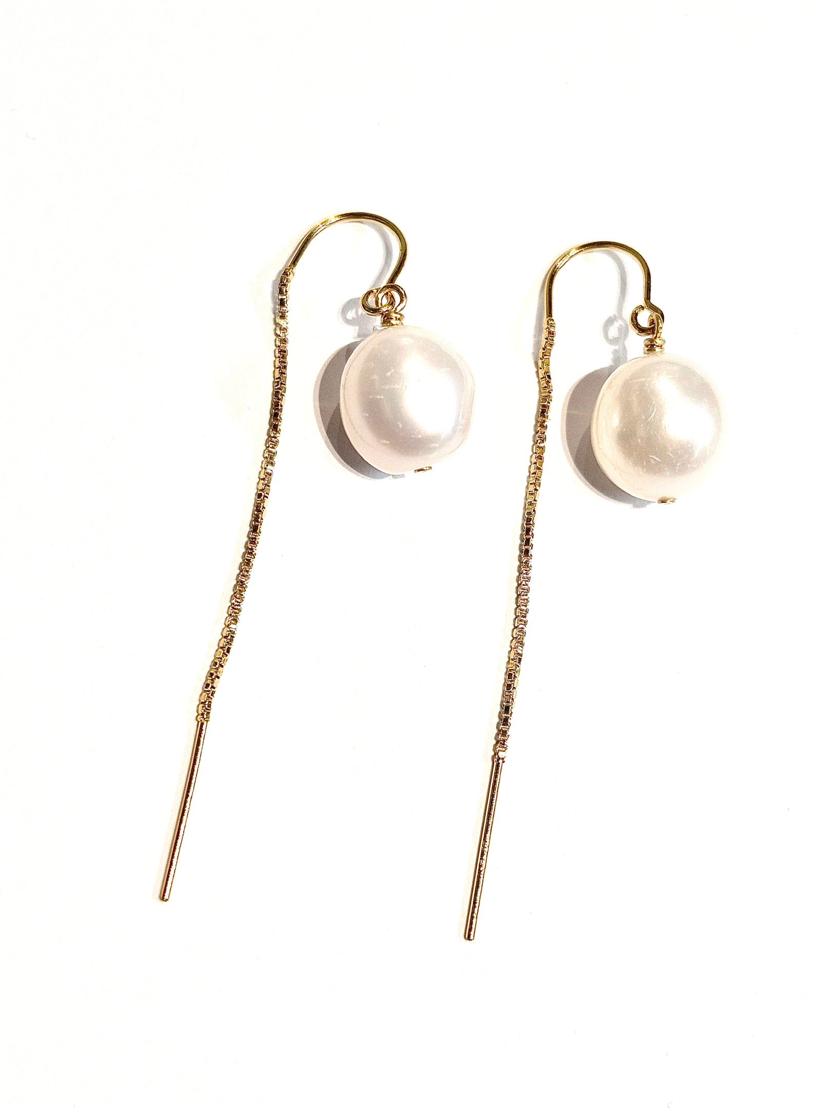 The Hope Baroque Pearl threader earrings