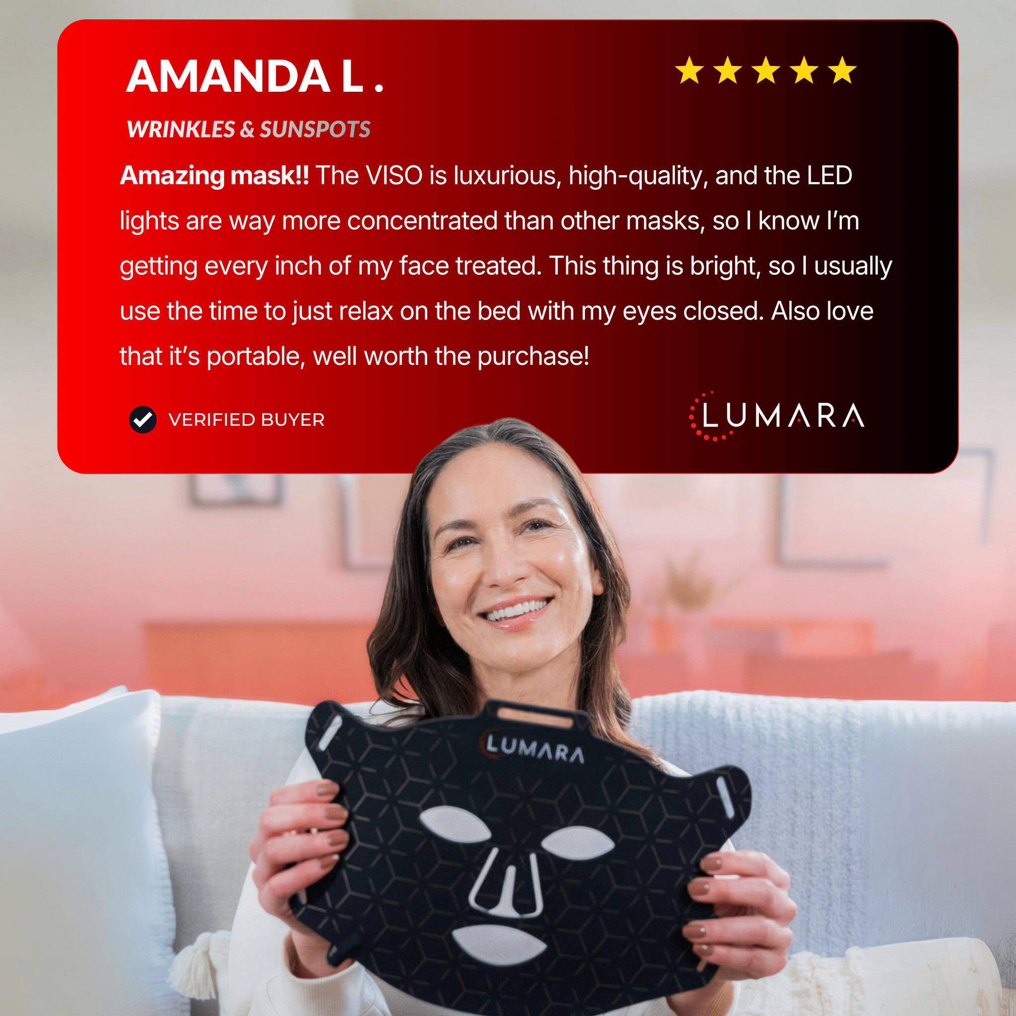 VISO - Mascarilla de terapia de luz roja certificada por la FDA