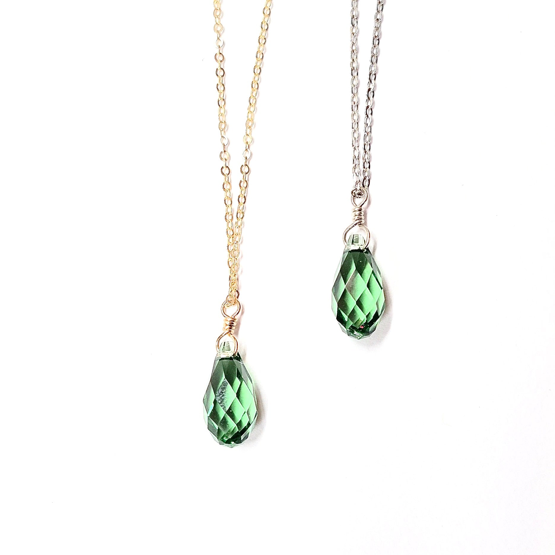 Swarovski Crystal Droplet Necklace: Many Colors Available