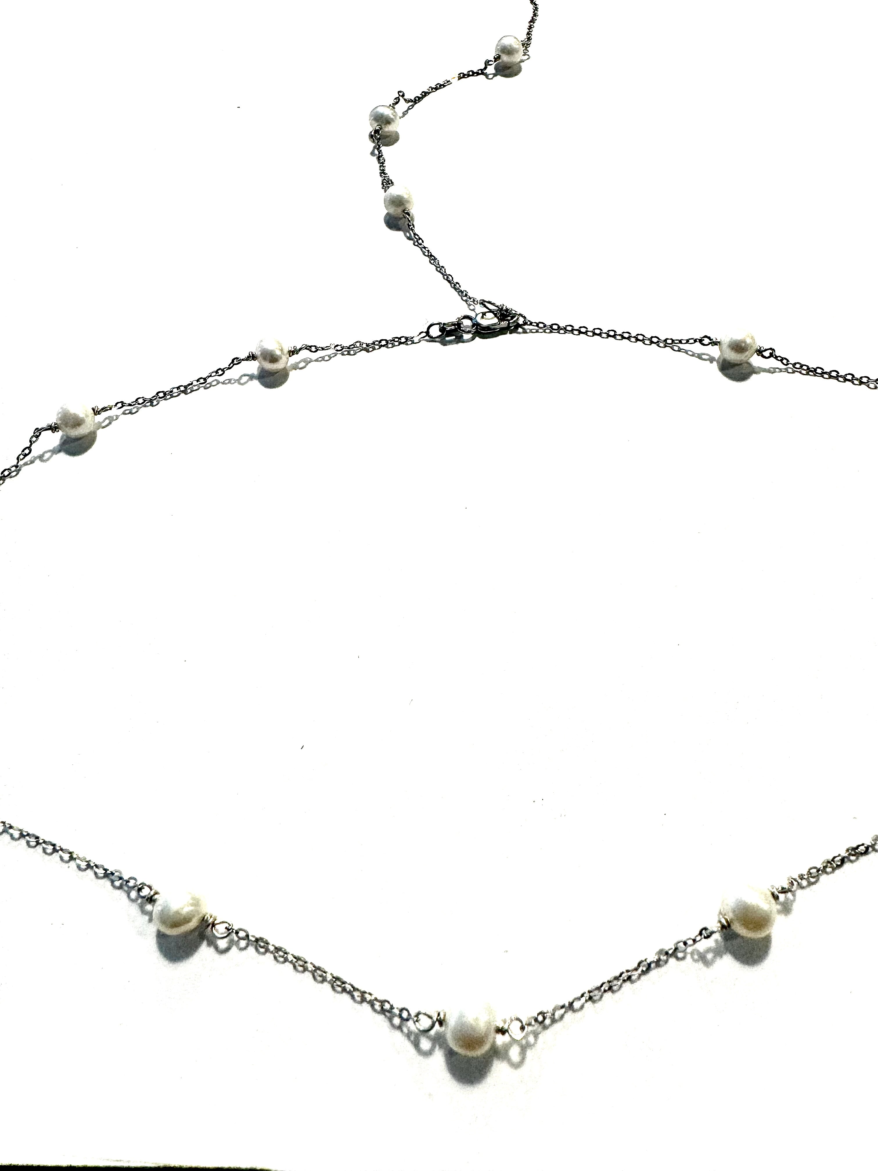 The Jillian Pearl Spacer Necklace with Optional Back Drop