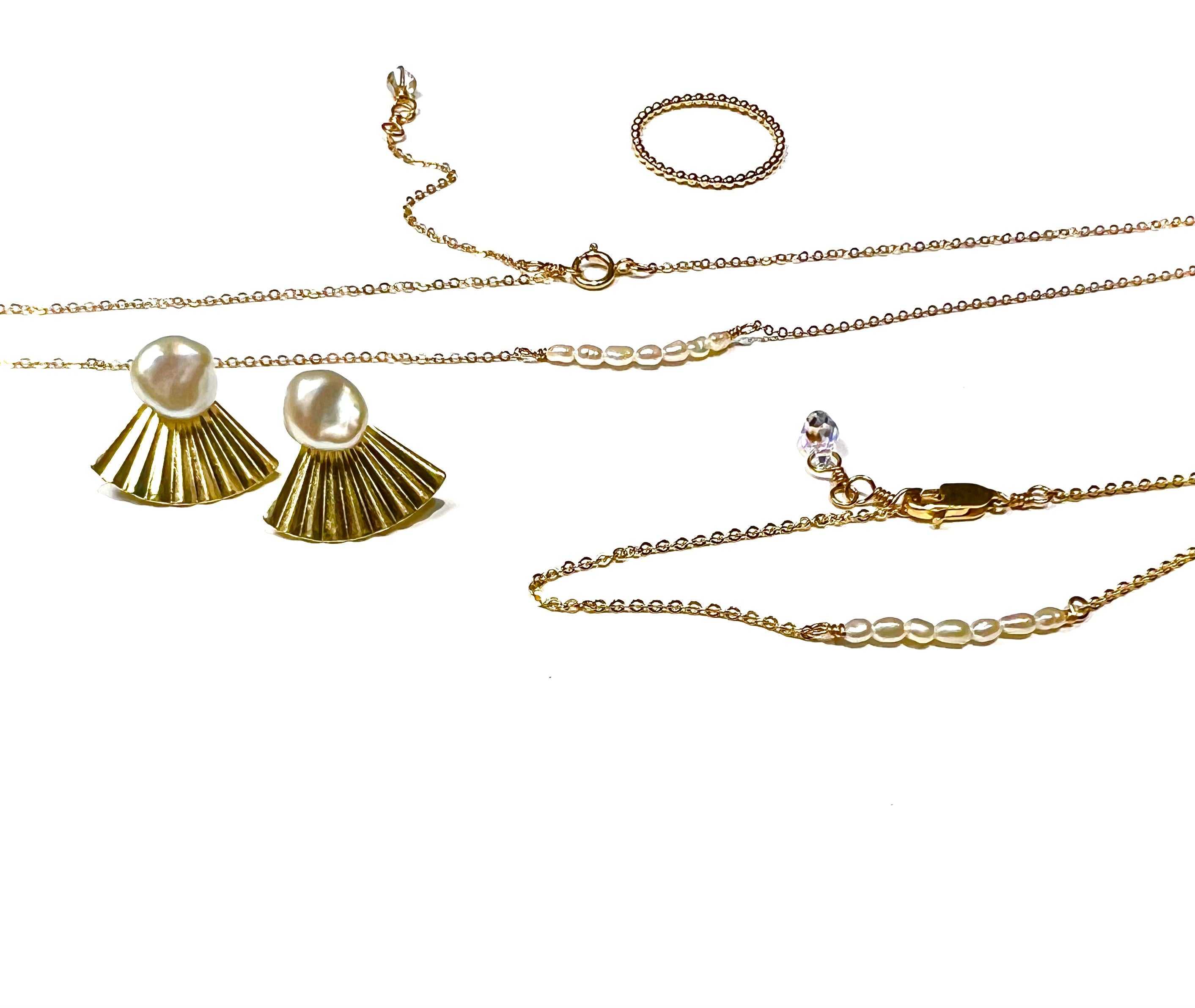 5 Rice Pearls Necklace