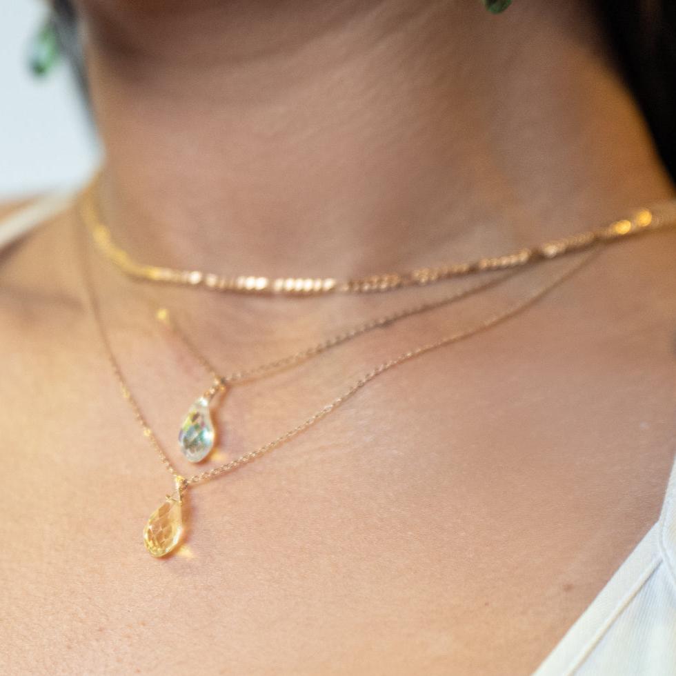 Swarovski Crystal Droplet Necklace: Many Colors Available
