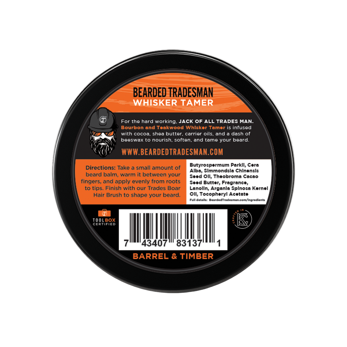 Bearded Tradesman Barrel & Timber Whisker Tamer | Bourbon & Teakwood