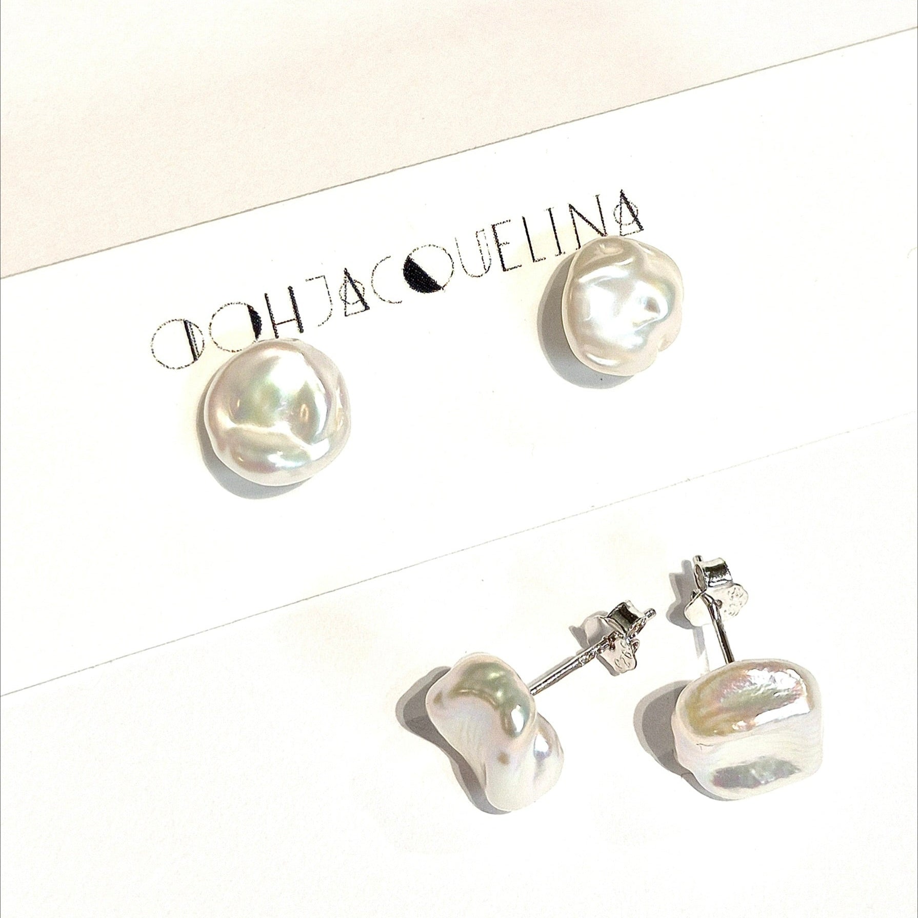 Genuine Pearl Stud Earrings