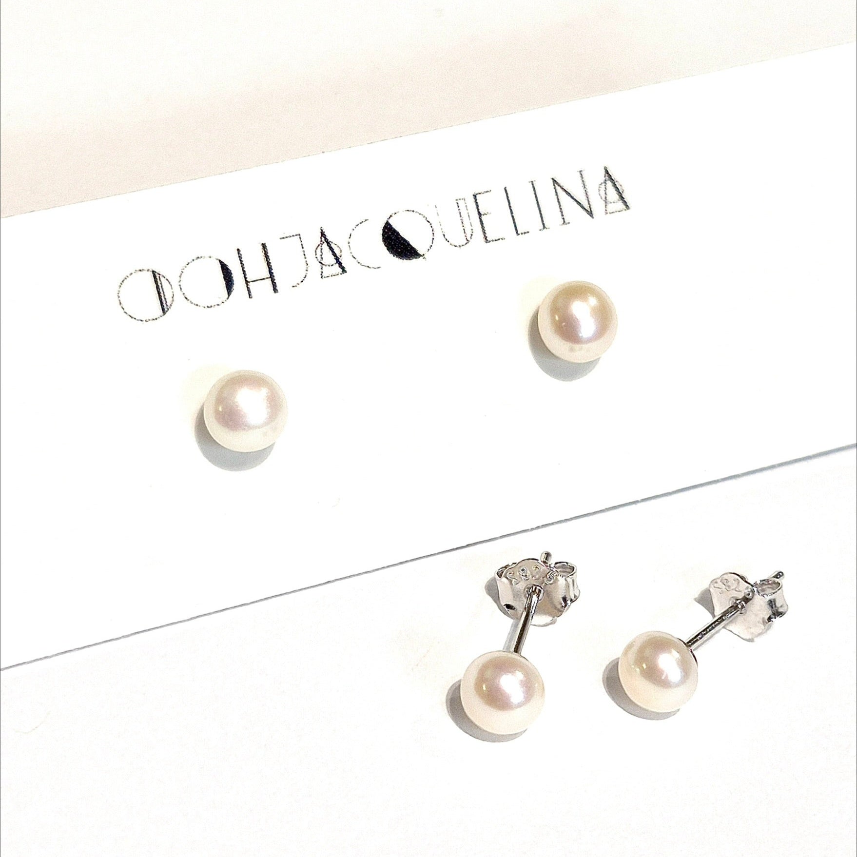 Genuine Pearl Stud Earrings