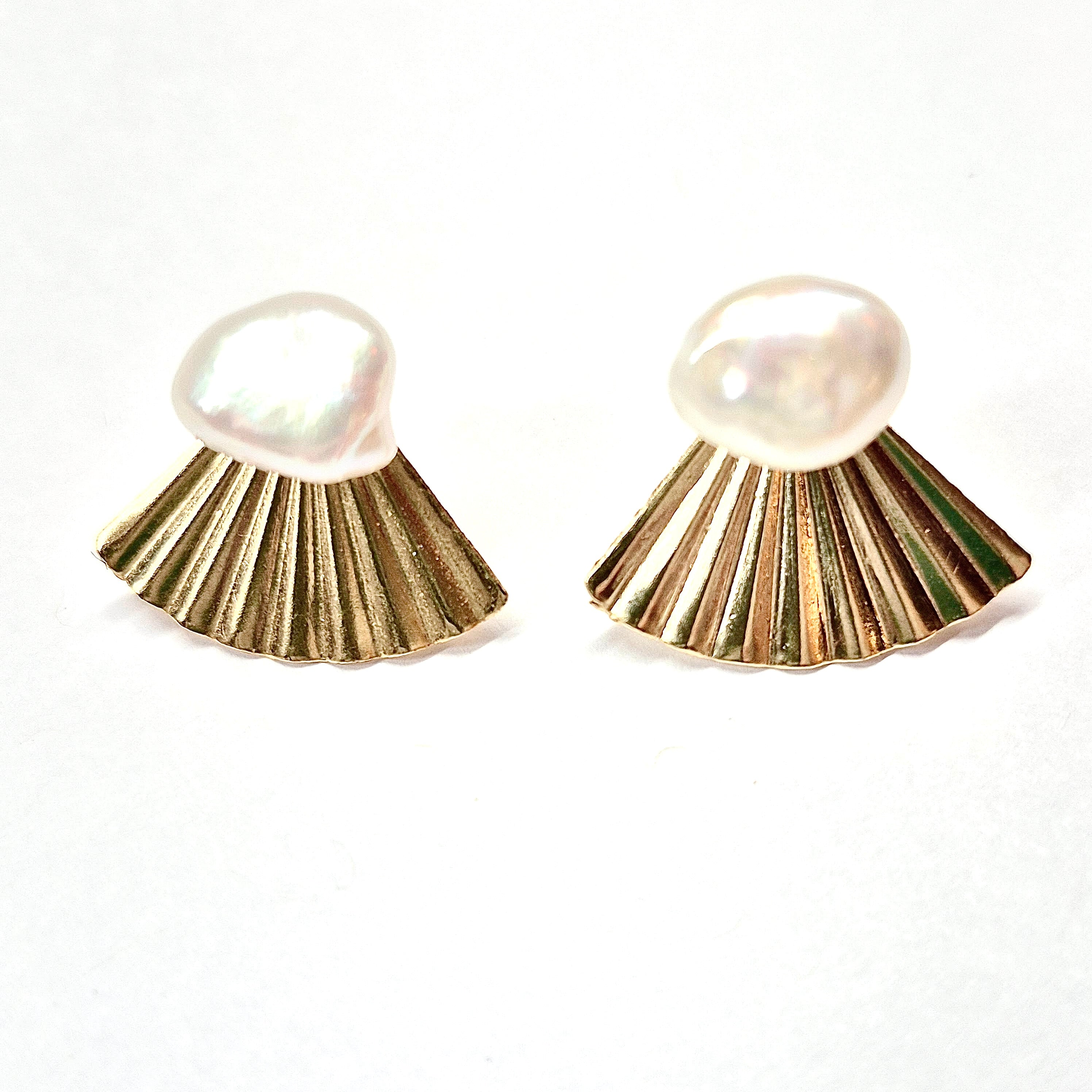 Genuine Pearl Stud Earrings