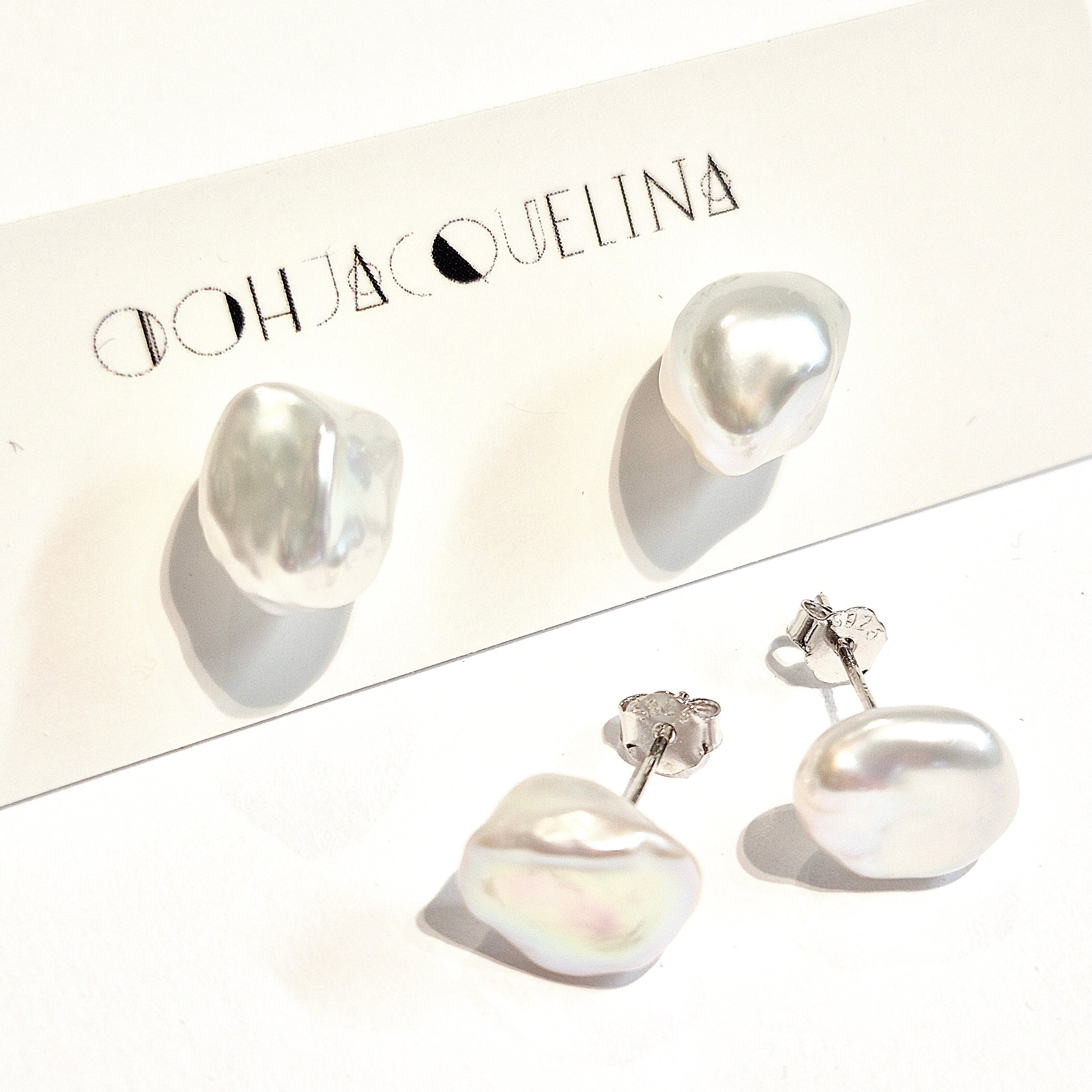 Genuine Pearl Stud Earrings