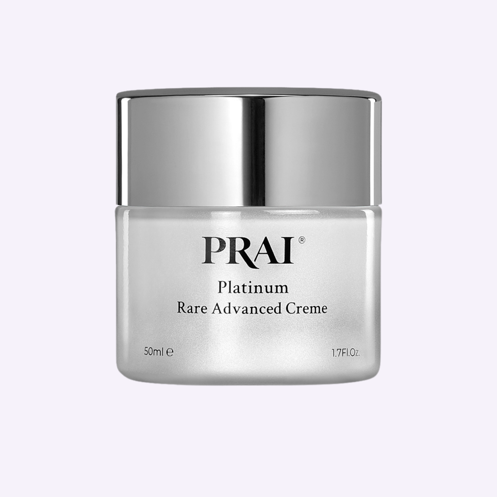 PRAI Platinum Rare Advanced Crème jar on a white background