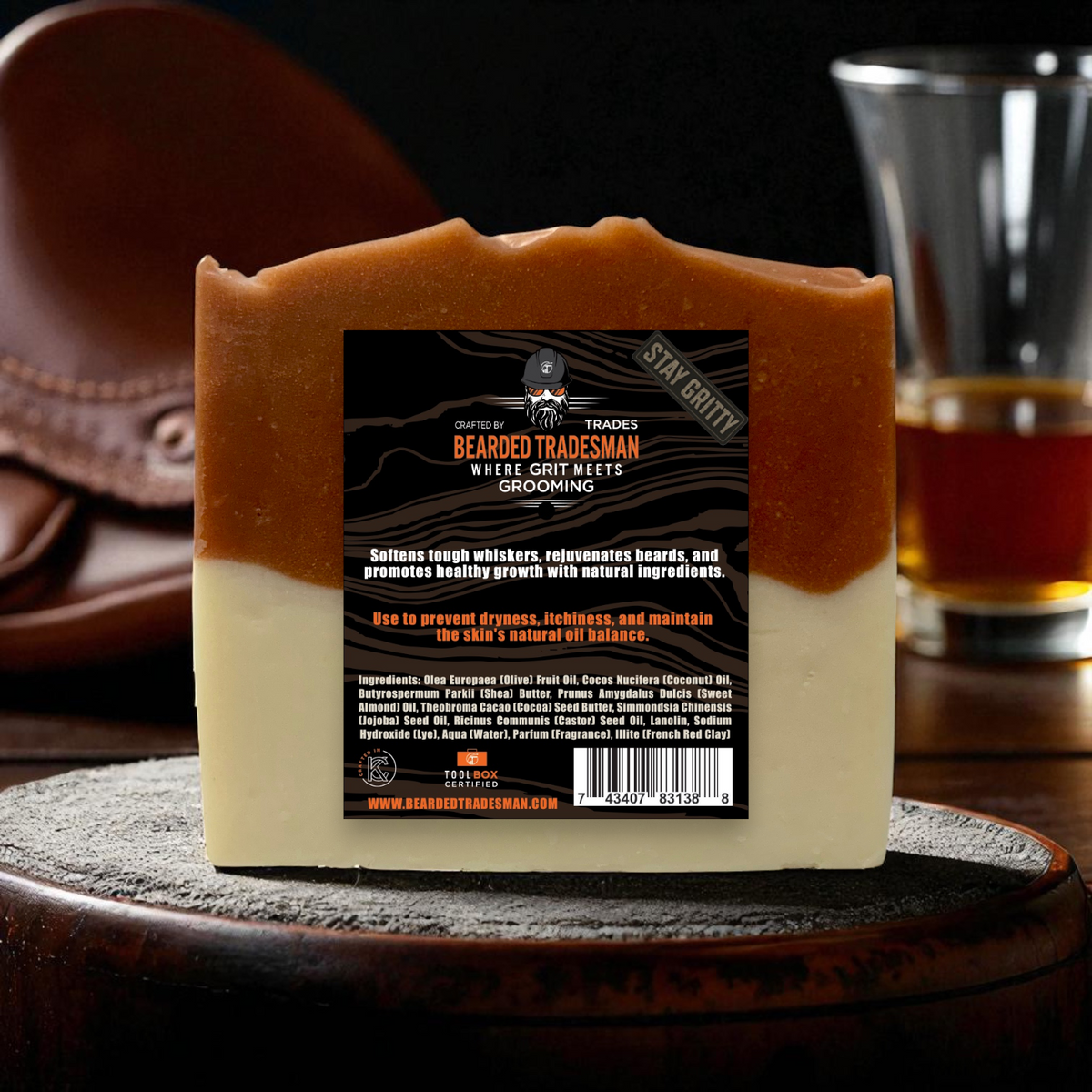 Bearded Tradesman Saddle & Cask Whisker Wash | Leather & Brandy