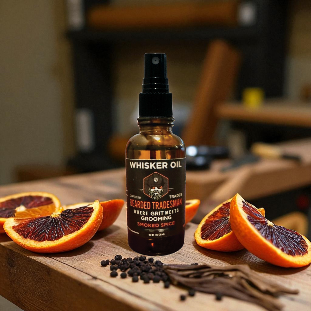 Bearded Tradesman Smoked Spice Whisker Oil | Blood Orange & Pepper