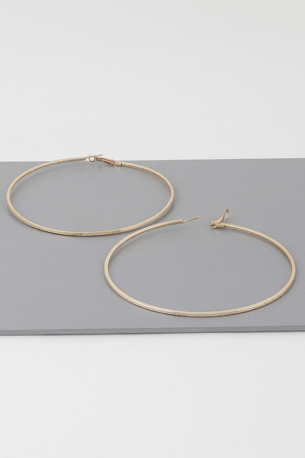 Wide Indented Concrete Hoop Earrings
