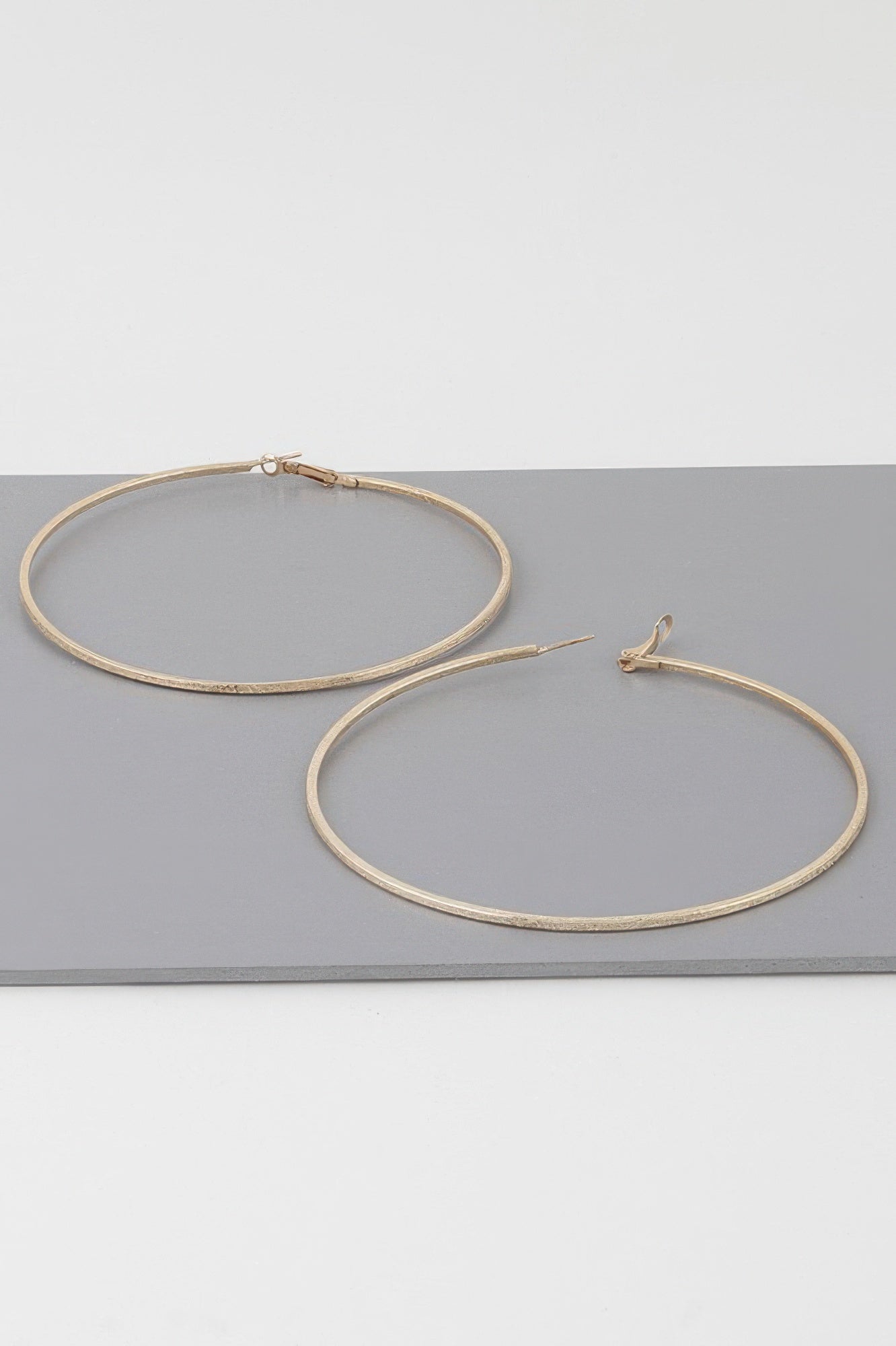 Wide Indented Concrete Hoop Earrings